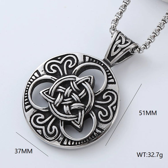 Wholesale Punk Jewelry Retro Round Stainless Steel Geometric Polished