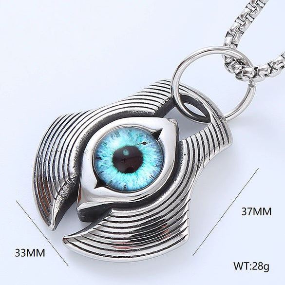 Wholesale Punk Necklace With Stainless Steel Geometric Pattern Fivepointed Star And Devil's Eye Design Polished
