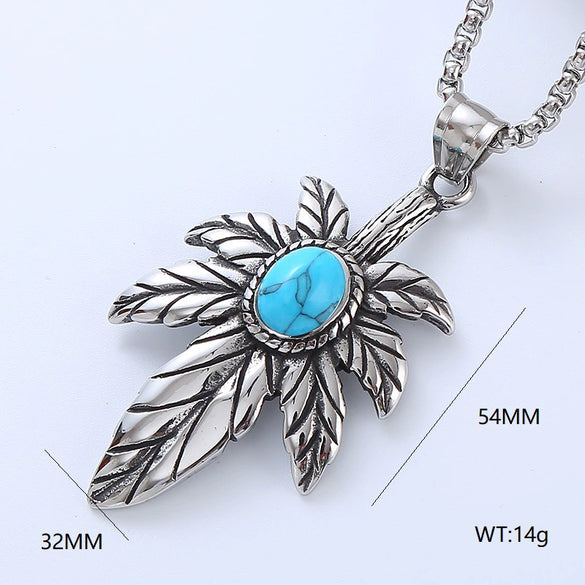 Wholesale Punk Necklace With Stainless Steel Geometric Pattern Fivepointed Star And Devil's Eye Design Polished