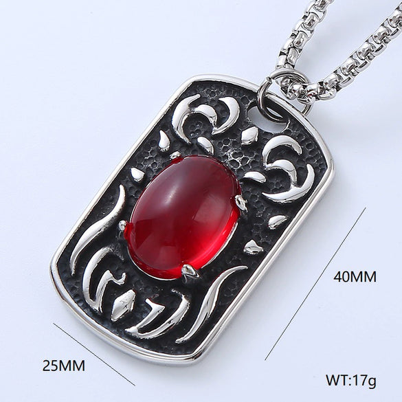 Wholesale Punk Necklace With Stainless Steel Geometric Pattern Fivepointed Star And Devil's Eye Design Polished