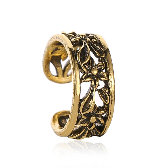 Wholesale Punk Retro Hollow Alloy Ear Clips For Women With Geometric Design And Electroplating