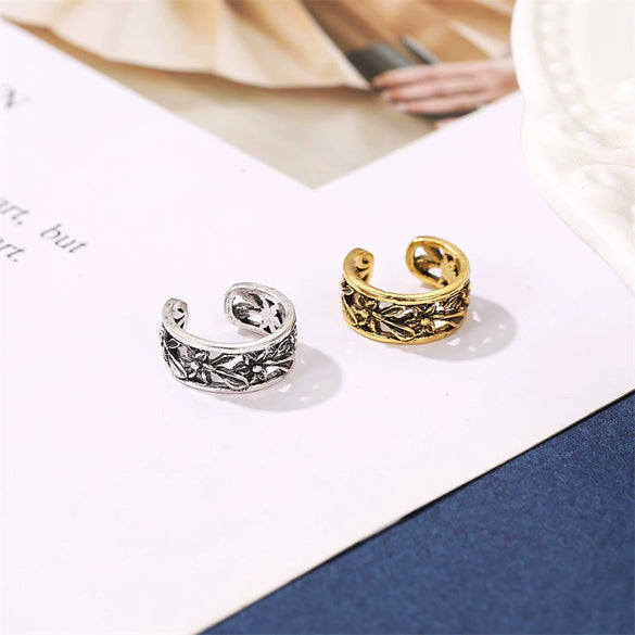 Wholesale Punk Retro Hollow Alloy Ear Clips For Women With Geometric Design And Electroplating