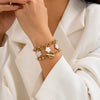 Wholesale Punk Rhinestone Alloy Five Leaf Clover Geometric Electroplated Women's Bracelet
