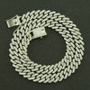 Wholesale Punk Style Alloy Cuban Chain Necklace With Geometric Diamond Accessories Pendant