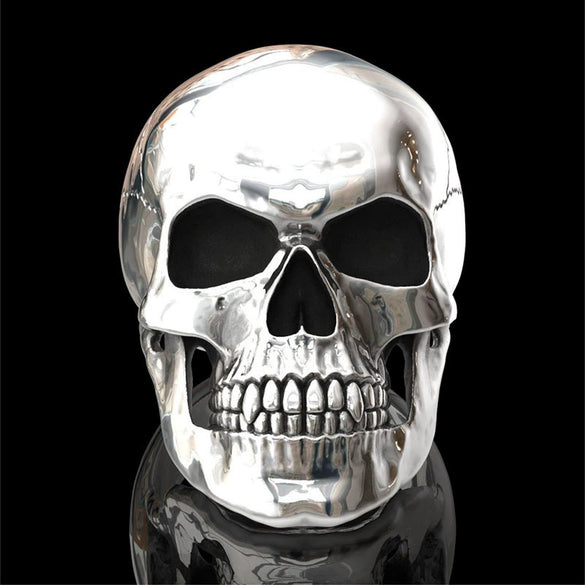 Wholesale Punk Style Alloy Gold Inlaid Geometric Skull Ghost Head Rings For Unisex