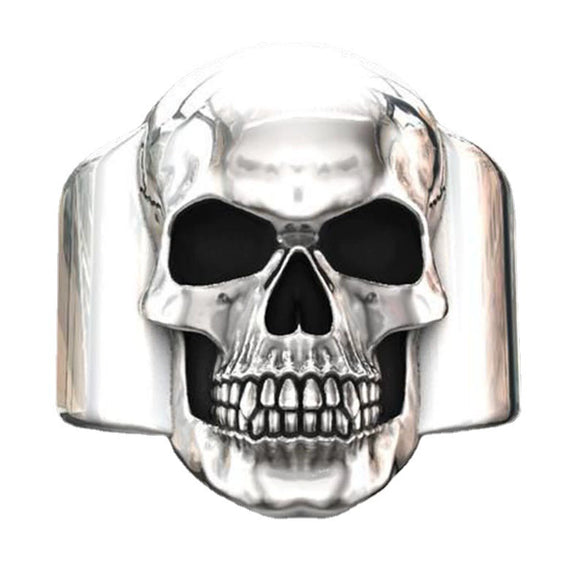 Wholesale Punk Style Alloy Gold Inlaid Geometric Skull Ghost Head Rings For Unisex