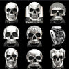 Wholesale Punk Style Alloy Gold Inlaid Geometric Skull Ghost Head Rings For Unisex