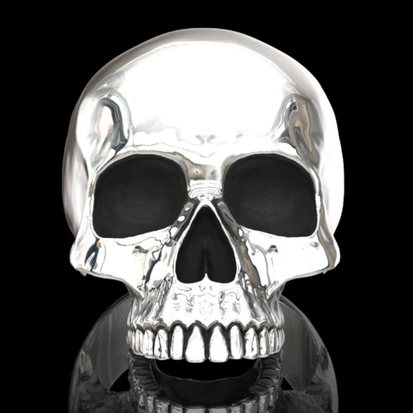 Wholesale Punk Style Alloy Gold Inlaid Geometric Skull Ghost Head Rings For Unisex