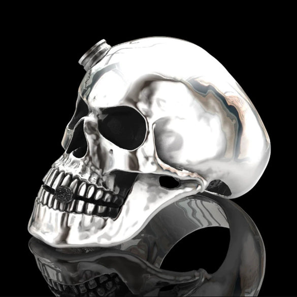 Wholesale Punk Style Alloy Gold Inlaid Geometric Skull Ghost Head Rings For Unisex
