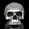 Wholesale Punk Style Alloy Gold Inlaid Geometric Skull Ghost Head Rings For Unisex