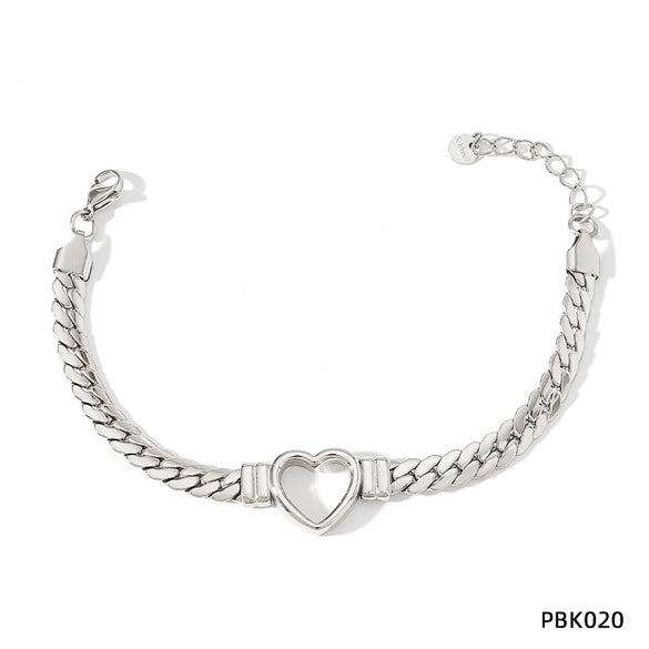 Wholesale Punk Style Cuban Chain Love Water Drops Bell Pattern Stainless Steel Necklace Bracelet Jewelry Set With Electroplating