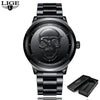 Wholesale Punk Style 3D Skull Quartz Watch Stainless Steel Band Alloy Case Mineral Strengthened Mirror For Men