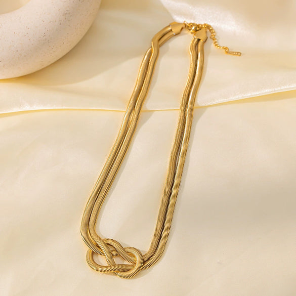 Wholesale Punk Style Double Layer Snake Bone Chain Titanium Steel Jewelry Set For Women