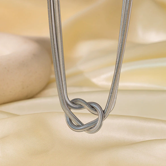 Wholesale Punk Style Double Layer Snake Bone Chain Titanium Steel Jewelry Set For Women