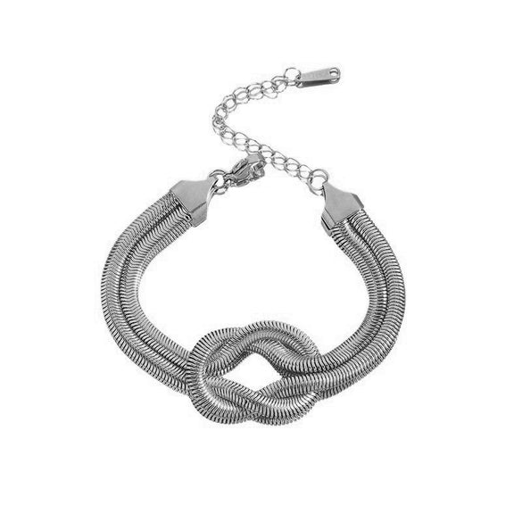 Wholesale Punk Style Double Layer Snake Bone Chain Titanium Steel Jewelry Set For Women