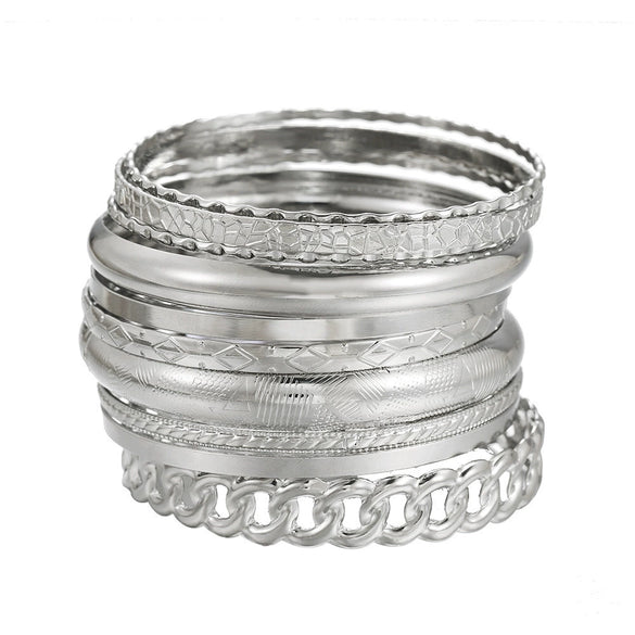 Wholesale Punk Style Exaggerated Hollow Geometric Iron Electroplated Unisex Bracelet