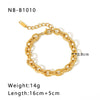 Wholesale Punk Style Exaggerated Thick Titanium Steel Handmade Chain Bracelet With 18K Real Gold Plated Geometric Pattern