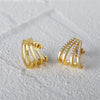Wholesale Punk Style Geometric Earrings 925 Sterling Silver 14K Gold Plated