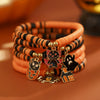 Wholesale Punk Style Halloween Pumpkin Soft Pottery Multi Layer Bracelet With Alloy Letters Made Of Polymer Clay Acrylic Ccb Alloy And Dripping Oil Electroplated