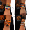 Wholesale Punk Style Halloween Pumpkin Soft Pottery Multi Layer Bracelet With Alloy Letters Made Of Polymer Clay Acrylic Ccb Alloy And Dripping Oil Electroplated