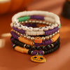Wholesale Punk Style Halloween Pumpkin Soft Pottery Multi Layer Bracelet With Alloy Letters Made Of Polymer Clay Acrylic Ccb Alloy And Dripping Oil Electroplated