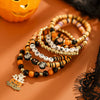Wholesale Punk Style Halloween Pumpkin Soft Pottery Multi Layer Bracelet With Alloy Letters Made Of Polymer Clay Acrylic Ccb Alloy And Dripping Oil Electroplated