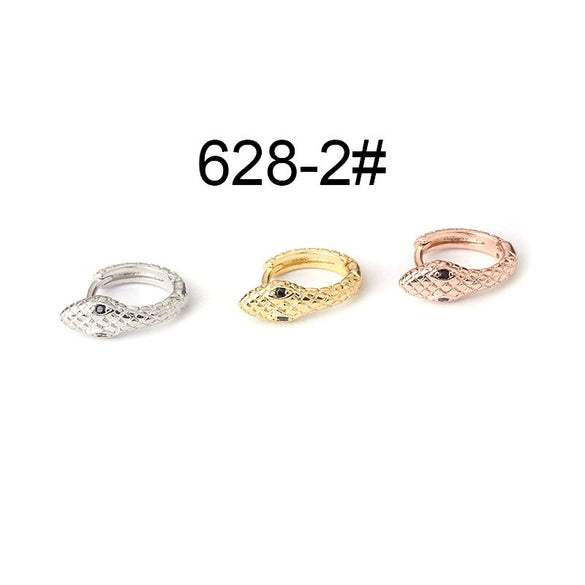 Wholesale Punk Style Metal Animal Snakeshaped Electroplated Rose Gold Women's Earrings