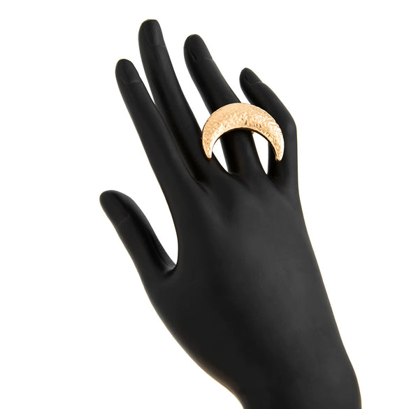 Wholesale Punk Style Metal Geometric And Leaf Ring With Electroplating