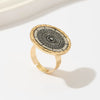 Wholesale Punk Style Metal Geometric And Leaf Ring With Electroplating