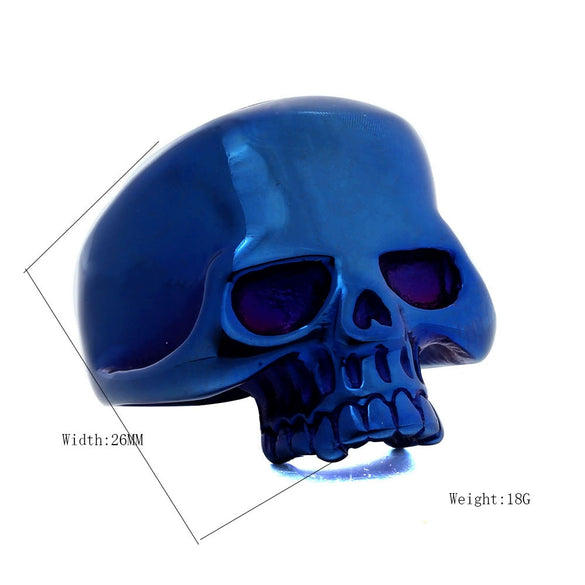 Wholesale Punk Style Skull Ring Stainless Steel Glossy Geometric Men's Ring With Polishing Treatment