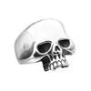 Wholesale Punk Style Skull Ring Stainless Steel Glossy Geometric Men's Ring With Polishing Treatment