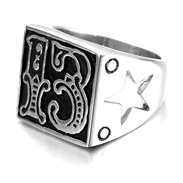 Wholesale Punk Style Stainless Steel Ring With Letters Numbers Text And Polish For Men And Women