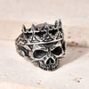Wholesale Punk Style Titanium Steel Geometric Skull Crown Ring For Men With Electroplating