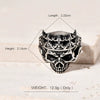 Wholesale Punk Style Titanium Steel Geometric Skull Crown Ring For Men With Electroplating