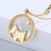Wholesale Puppy Pendant Necklace S925 Sterling Silver Round Electroplated With Mother Shell For Women