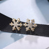 Wholesale Pure Copper Mini Snowflake And Star Pattern Electroplated Earrings For Women And Men