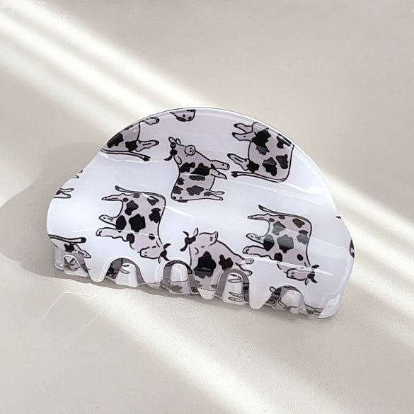 Wholesale Pvc Cartoon Animal Style Square Semiround Hollow Baking Paint Hair Gripper Clip Jewelry