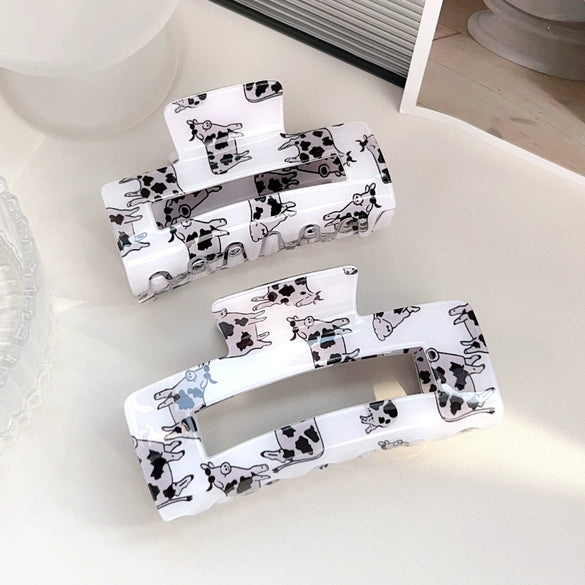 Wholesale Pvc Cartoon Animal Style Square Semiround Hollow Baking Paint Hair Gripper Clip Jewelry