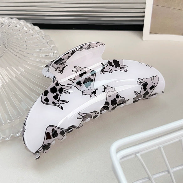 Wholesale Pvc Cartoon Animal Style Square Semiround Hollow Baking Paint Hair Gripper Clip Jewelry
