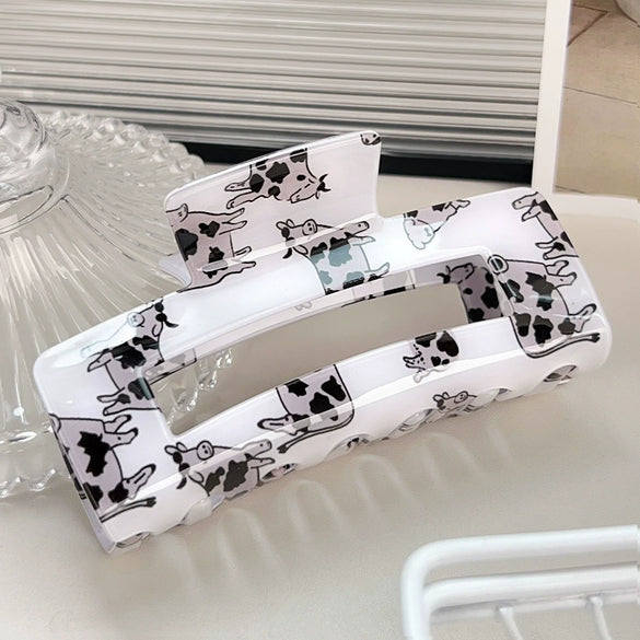 Wholesale Pvc Cartoon Animal Style Square Semiround Hollow Baking Paint Hair Gripper Clip Jewelry