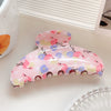 Wholesale Pvc Cartoon Flamingo Hair Accessories Spring And Summer Fresh Clip Floral Hairpin With Baking Paint Square Semicircle Shark Clip For Girls