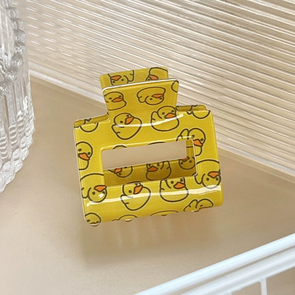 Wholesale Pvc Handmade Cartoon Animal Style Yellow Duck Hair Grab Clips For Women