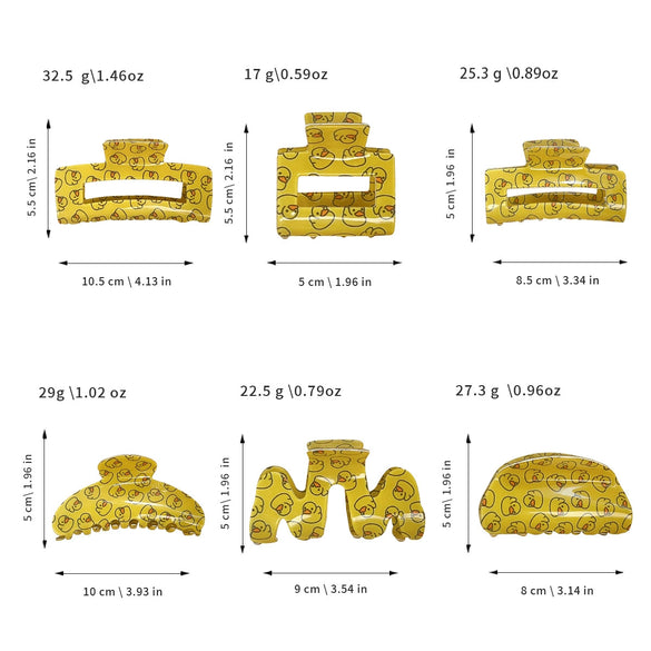 Wholesale Pvc Handmade Cartoon Animal Style Yellow Duck Hair Grab Clips For Women