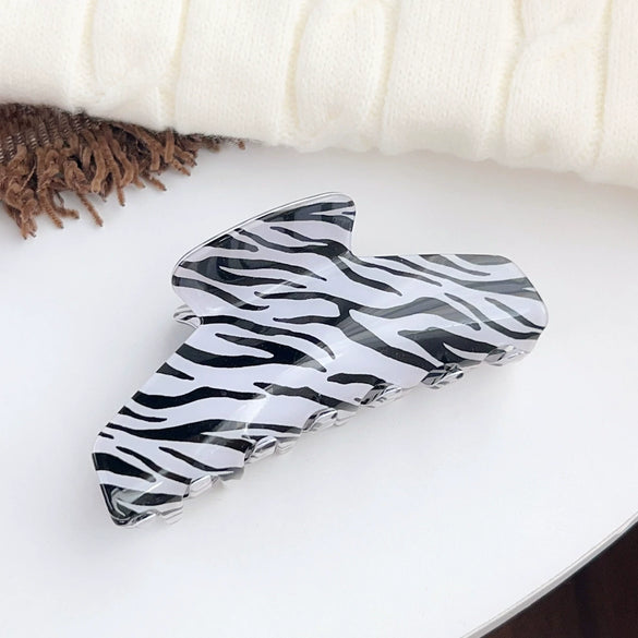 Wholesale Pvc Handmade Retro Zebra Pattern Hair Grab Clip For Women