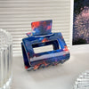 Wholesale Pvc Handmade Simple Geometric Semiround Square Hair Grab Clips For Women