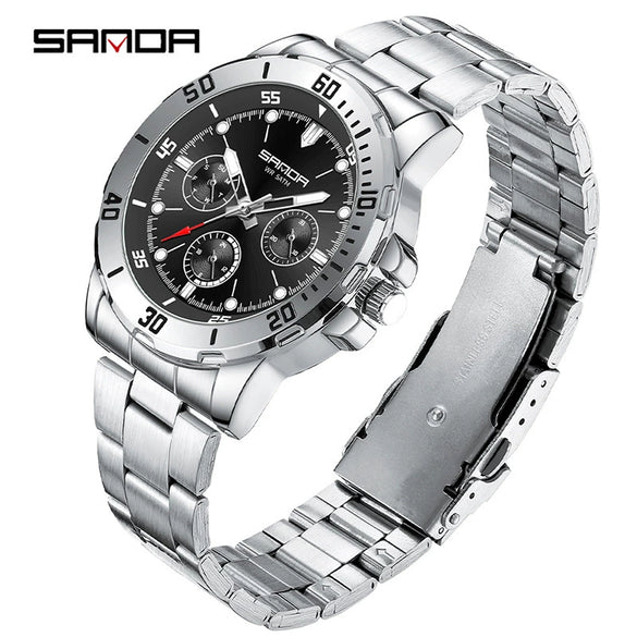 Wholesale Quartz Watch Alloy Alloy And Stainless Steel Material Round Shape Fashionable Men's Business Watch