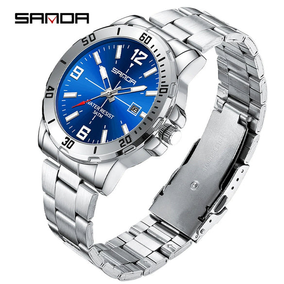 Wholesale Quartz Watch Alloy Alloy And Stainless Steel Material Round Shape Fashionable Men's Business Watch