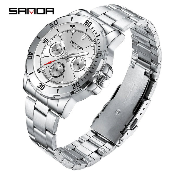 Wholesale Quartz Watch Alloy Alloy And Stainless Steel Material Round Shape Fashionable Men's Business Watch