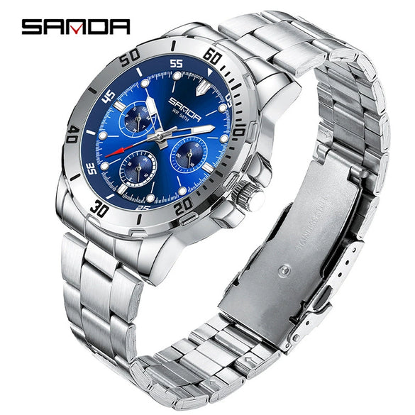 Wholesale Quartz Watch Alloy Alloy And Stainless Steel Material Round Shape Fashionable Men's Business Watch