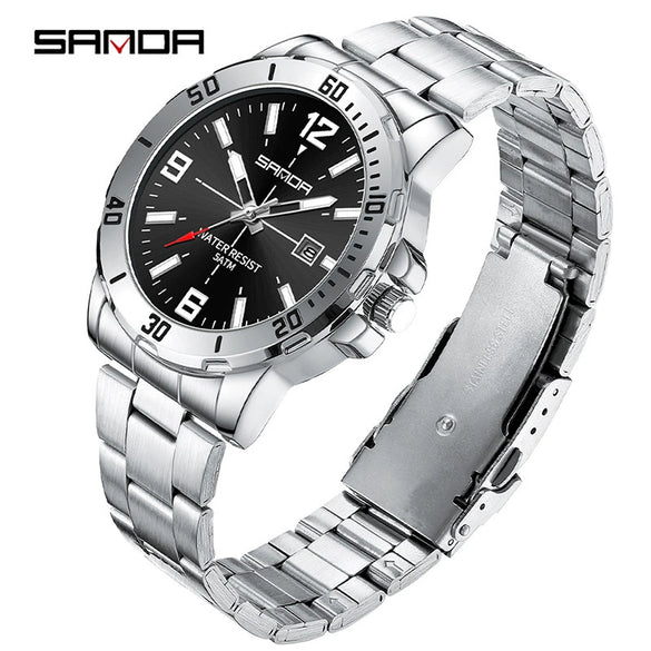 Wholesale Quartz Watch Alloy Alloy And Stainless Steel Material Round Shape Fashionable Men's Business Watch